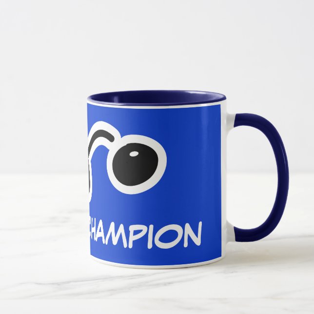 Mugg för squashmästare för spelare och fans. (Höger)