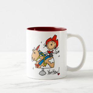Mugg för stick figurCowgirlYee Haw