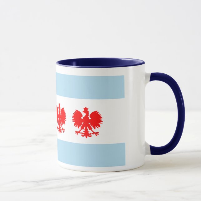 Mugg för stil för Chicago flagga polsk (Höger)