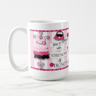 Mugg "för styrka- & värdighet" Scripturekaffe