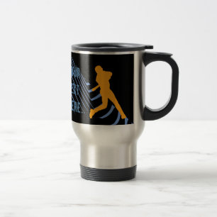 Mugg för svart för blått för sportbaseball orange
