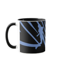 Mugg för svart för sportbaseballblått