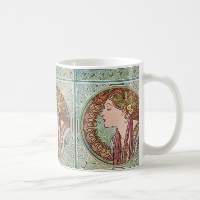 Mugg för Tea för kaffe för Alphonse Mucha (Höger)