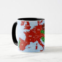 Mugg för TeaEuropa språklig karta