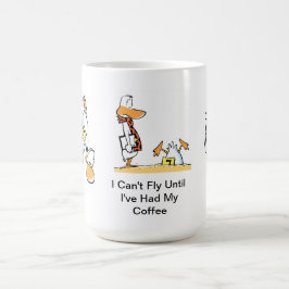 Mugg för tecknad för flyghumorkaffe