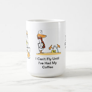 Mugg för tecknad för flyghumorkaffe