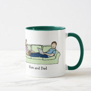 Mugg för tecknad för Techie mamma- &
