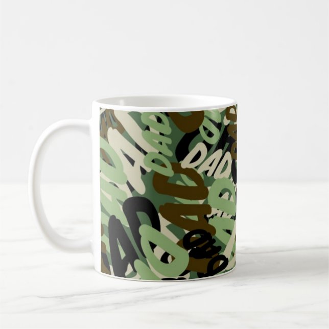 Mugg för text för Camo kamouflagePAPPA (Vänster)