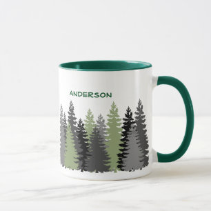 Mugg för text för svart skogen för skoggrästräd
