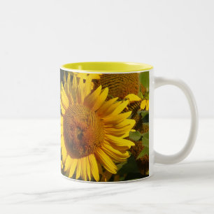 Mugg för trädgård för solrosblommablommigt