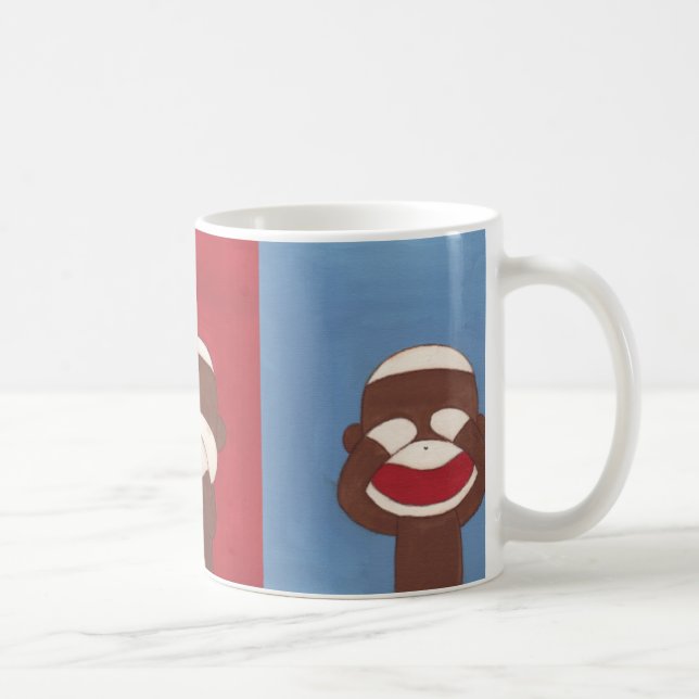 Mugg för tre klok sock monkey (Höger)