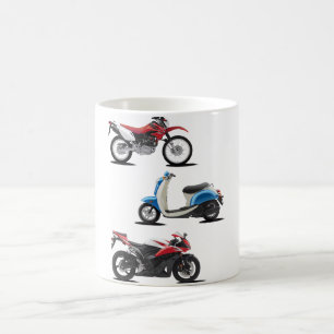 Mugg för tre motorcyklar