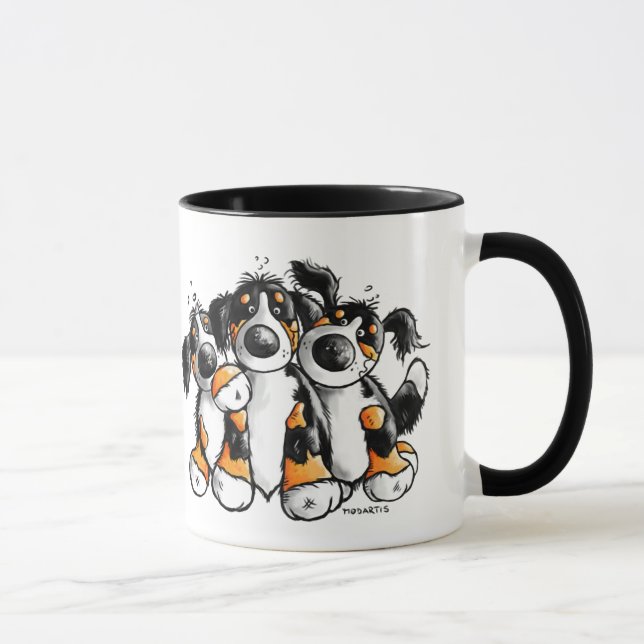Mugg för tre rolig Bernese berghundar (Höger)