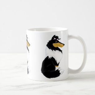 mugg för Tri-färg grov Collietecknad