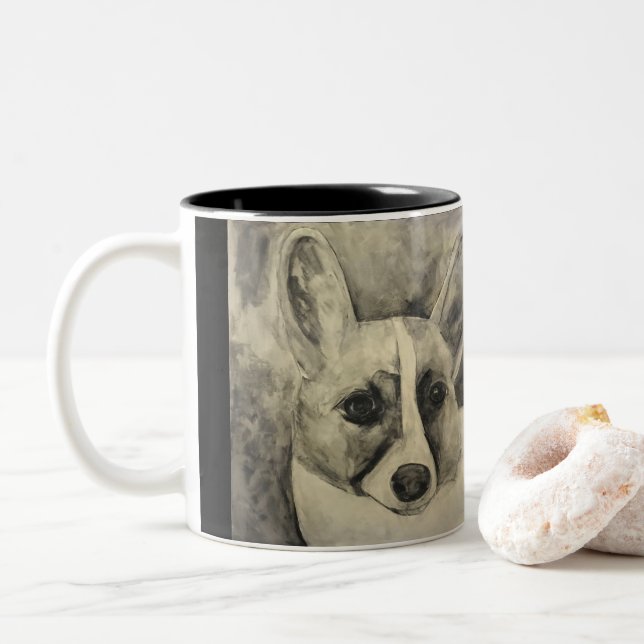 Mugg för valpkärlekCorgi (Med munk)