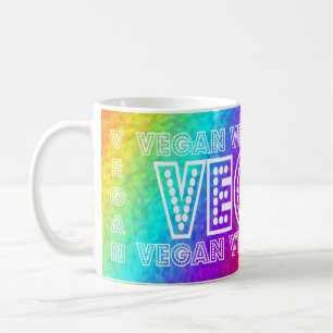 Mugg för Veganregnbågebakgrund
