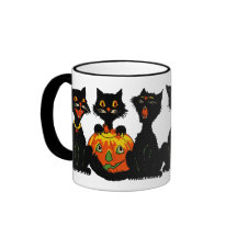 Mugg för vintage30-talHalloween svarta katter