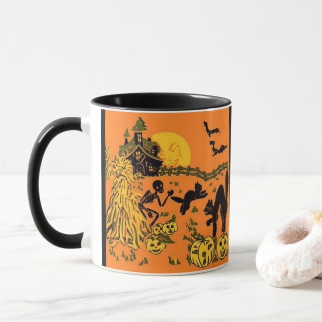 Mugg för vintageHalloween kaffe (Med munk)