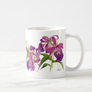 Mugg för vintageOrchidblommor
