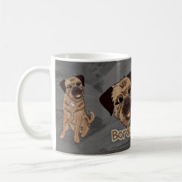 Mugg för vit för klassiker för gränsTerrierhund