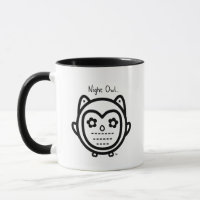 Mugg för vit för nattuggla 11.oz