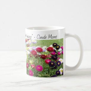 Mugg för Zinniafältblomma med det Monet