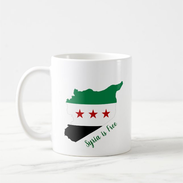 mugg - fria syrien karta flagga (Vänster)