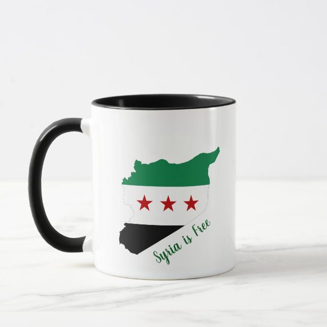 mugg - fria syrien karta flagga (Vänster)
