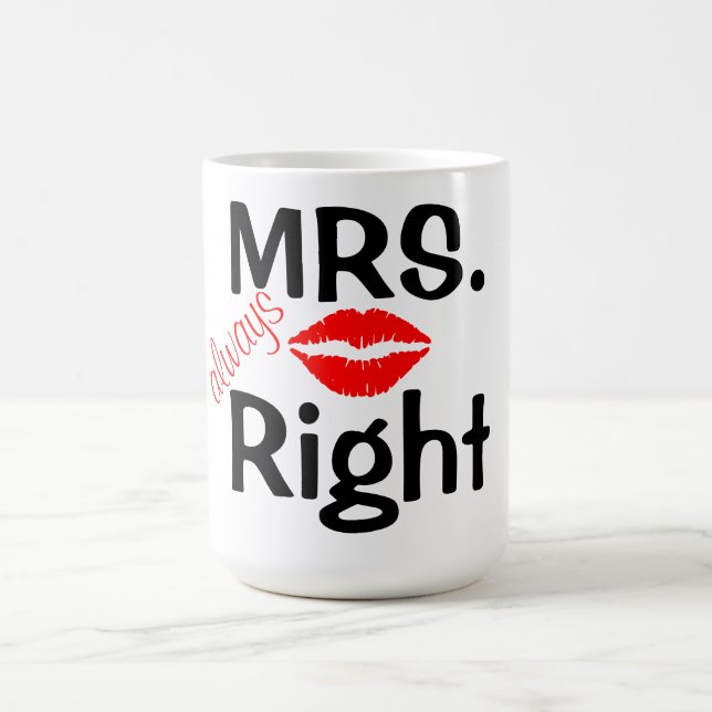 Mugg/Fru alltid rätt med röd läppar Kaffemugg (Center)