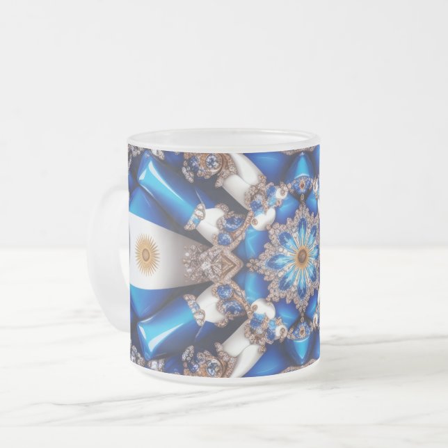Mugg, fryst, av litet glas med argentinskt Färg Frostad Glasmugg (Framsida vänster)
