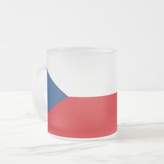 Mugg, fryst, av litet glas med flagga av Czechia Frostad Glasmugg (Framsida vänster)