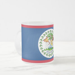 Mugg, fryst, av litet glas med flagga Belize Frostad Glasmugg
