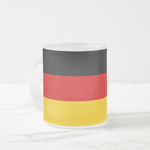 Mugg, fryst, av litet glas med Tyskland flagga Frostad Glasmugg