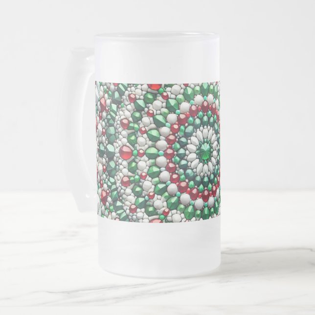 Mugg, fryst, med Färg-design Frostat Ölglas (Framsida vänster)