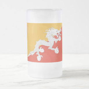 Mugg, fryst, med flagga av Bhutan Frostat Ölglas