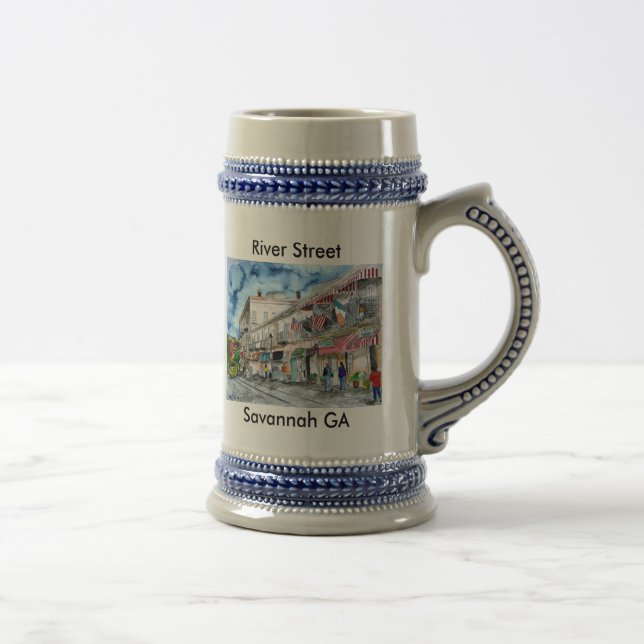 mugg georgia för stein för Savannah River gataöl (Höger)