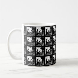 Mugg, Giant Pandas Pop Art, Black and White Kaffemugg