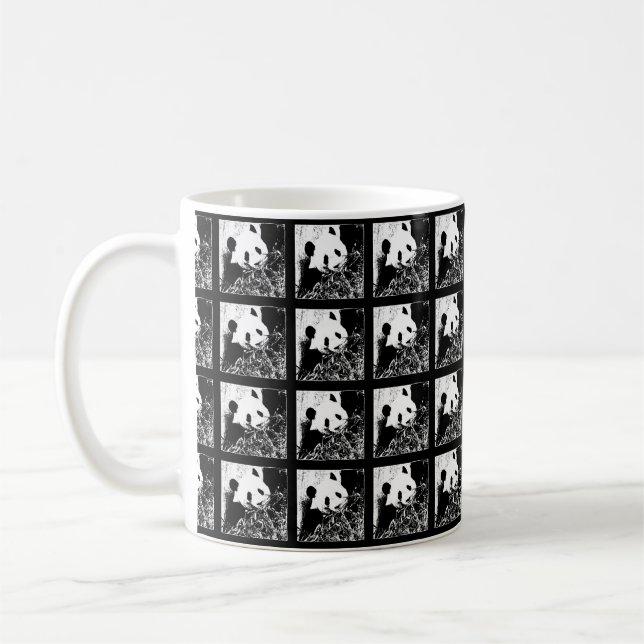 Mugg, Giant Pandas Pop Art, Black and White Kaffemugg (Vänster)