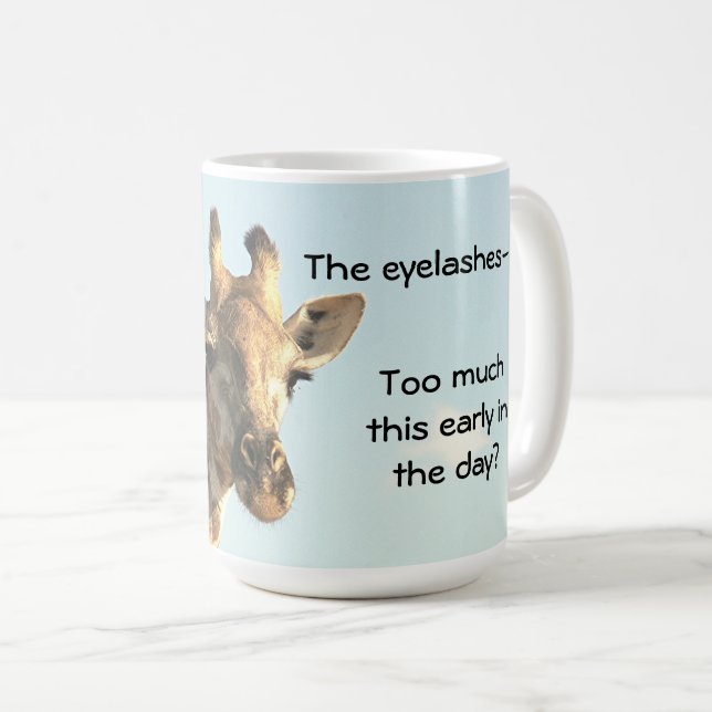 Mugg, giraff, "Jag är redo för min närbild" kaffem Kaffemugg (Framsida höger)