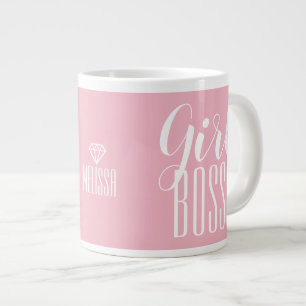 Mugg Girl Chef Personlig Namn Diamond Rosa Jumbo Mugg
