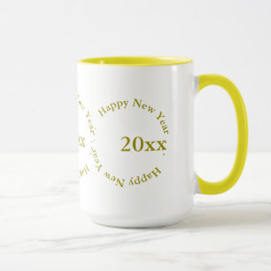 Mugg - Gott nytt år med datum (gyllene)