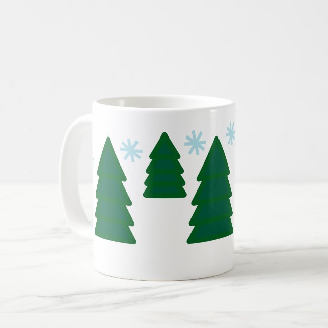 Mugg - Gräs Träd med Snöflingor (Framsida vänster)