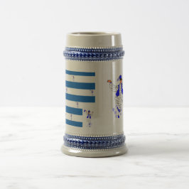 Mugg Grått/Blue 22 oz Stein Grekiska Flagga