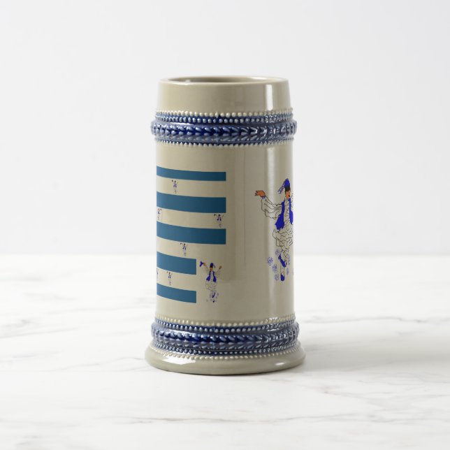 Mugg Grått/Blue 22 oz Stein Grekiska Flagga (Center)