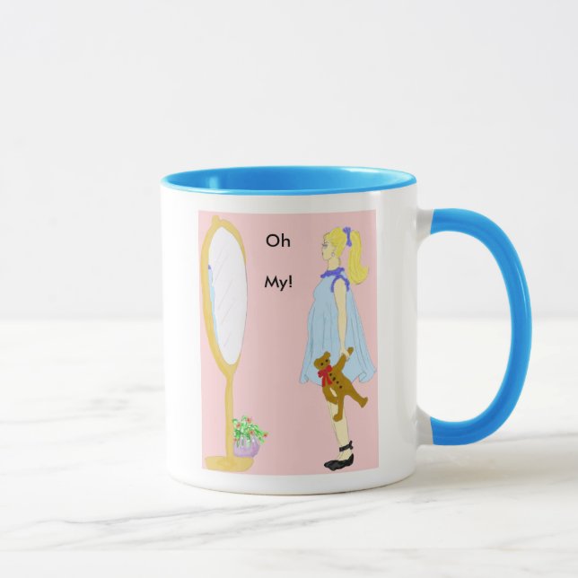 Mugg, Gravid Dam i Spegel Mugg (Höger)