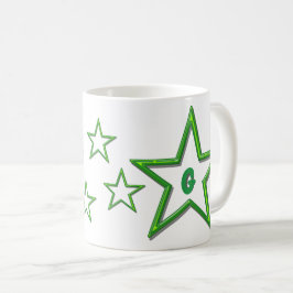Mugg - Grönt Stars med Brev