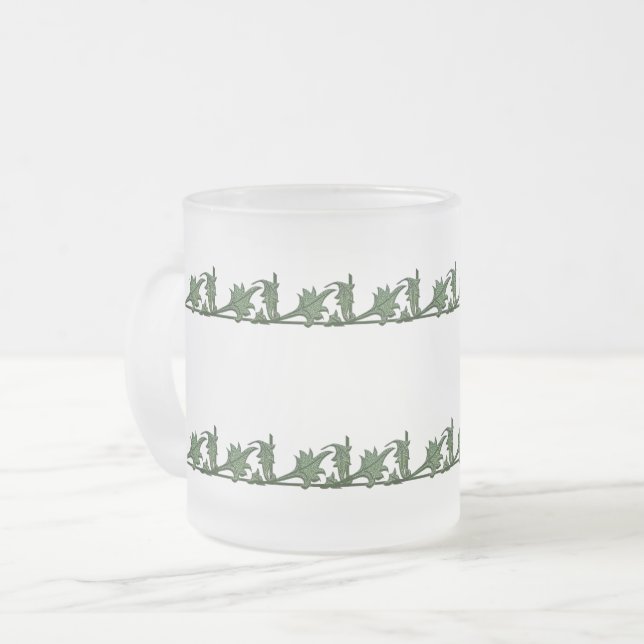 MUGG - GRÖNT VINKLA JÄRN LÖV (Framsida vänster)