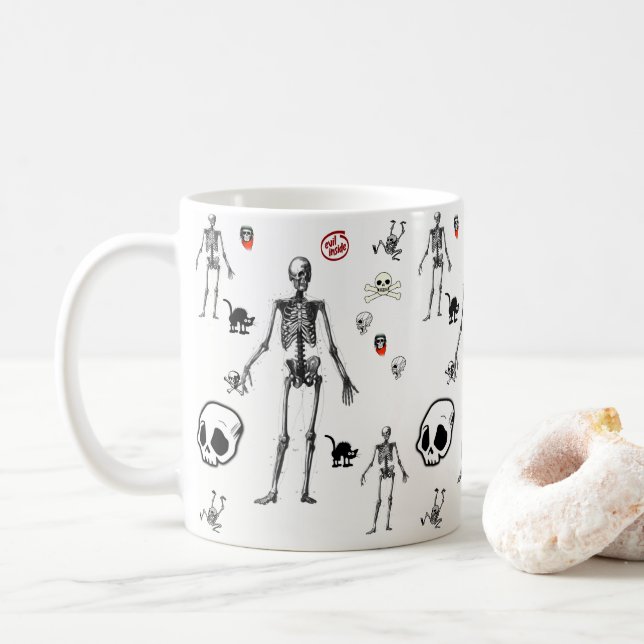 mugg halloween skelett (Med munk)
