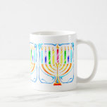 Mugg: Hanukkah Menorah - Chanukah Menorah Kaffemugg<br><div class="desc">Hanukkah Menorah - Chanukah Menorah-kort som visar alla ljus som brinner lätt för denna speciella årstid,  den judiska festivalen i Ljus.</div>