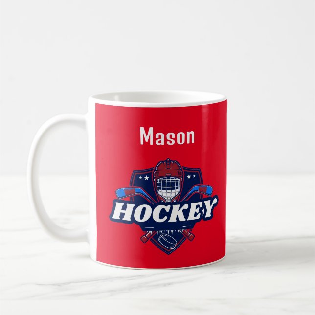 Mugg Hockey Gear - Personlig -Add Namn # (Vänster)